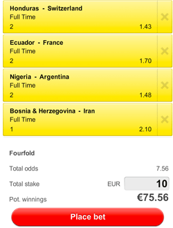 De bookmakers voorspellen een overwinning van Bosnië, Argentinië, Frankrijk en Zwitserland.