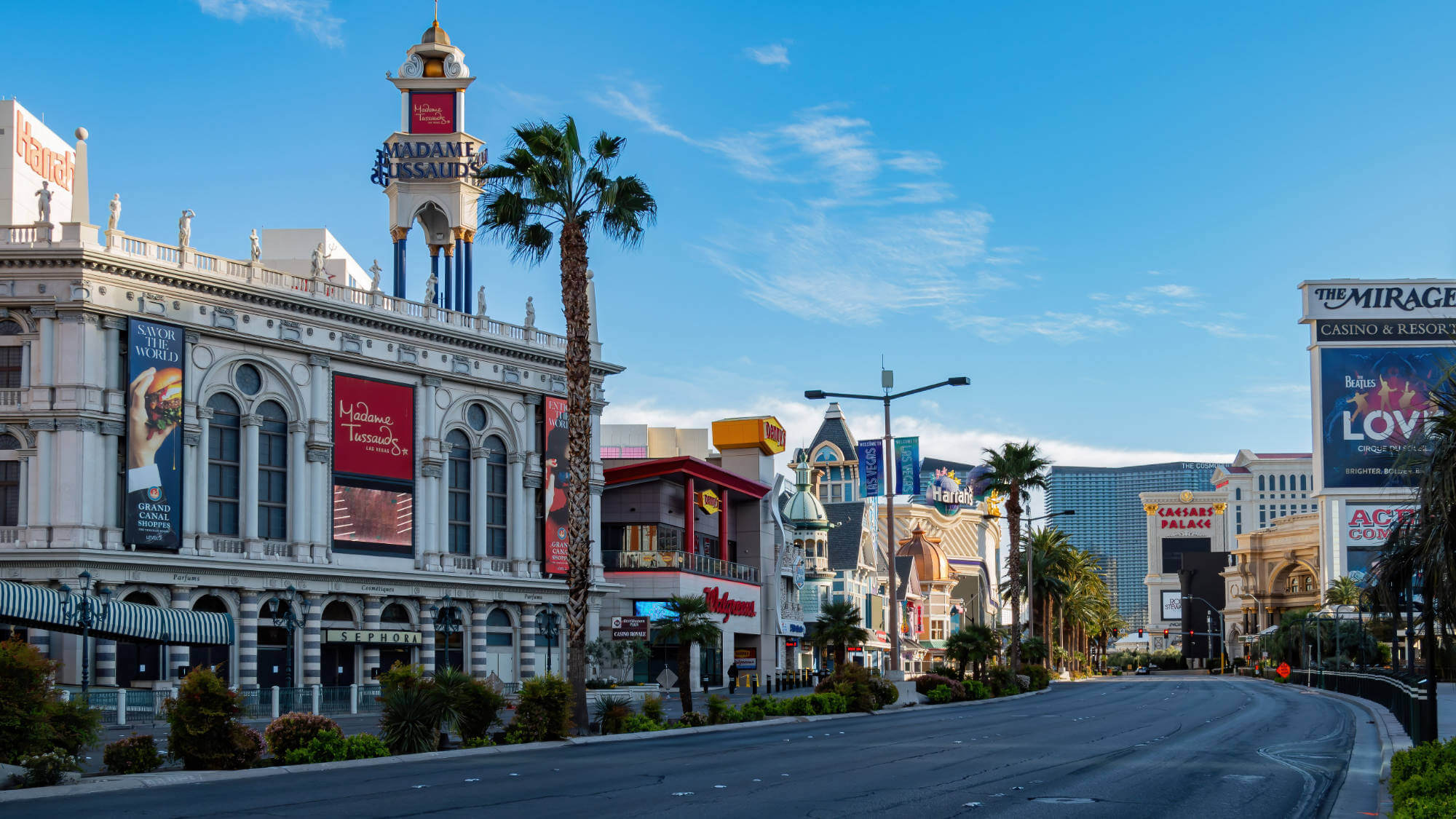 De Las Vegas Strip is leeg dankzij het coronavirus